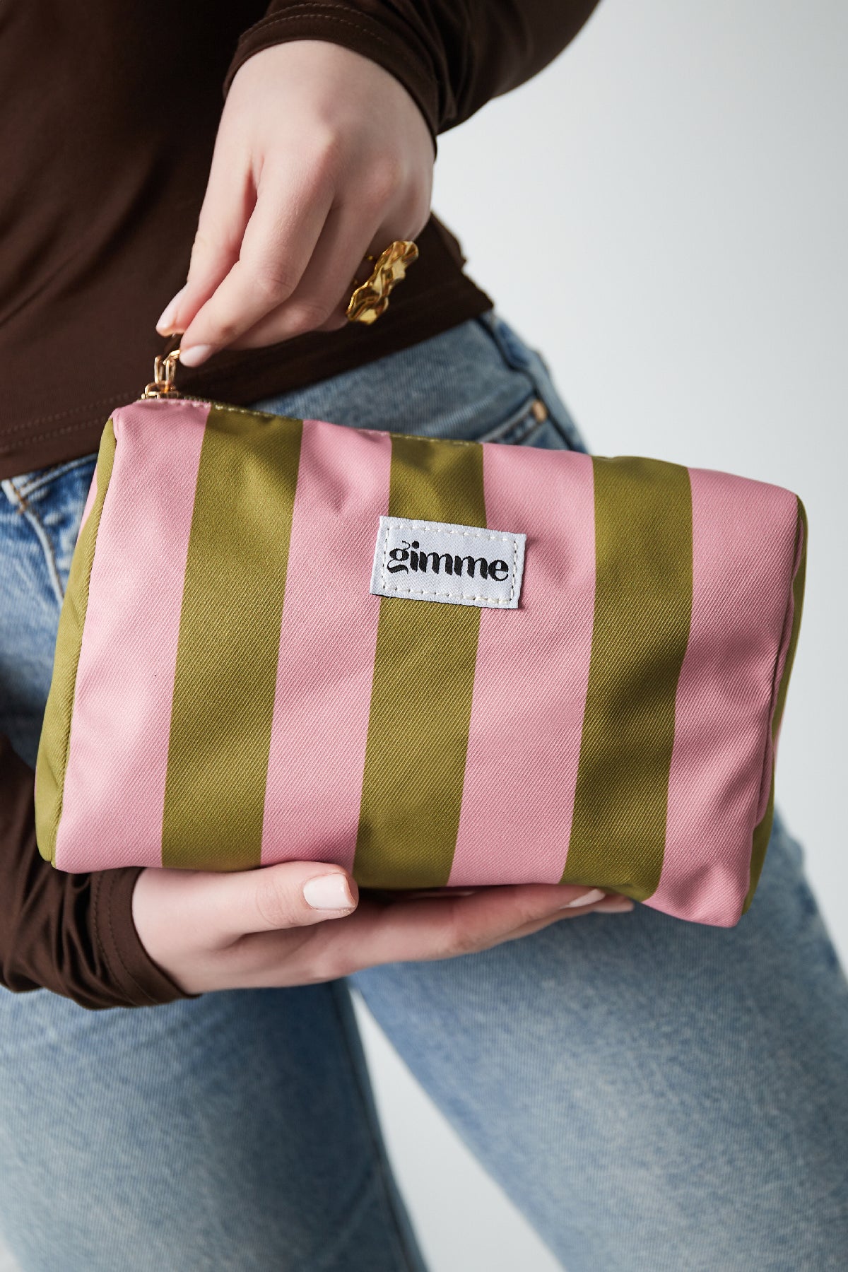 Tasche "Stripe" Grün/Rosa & Orange/Rosa