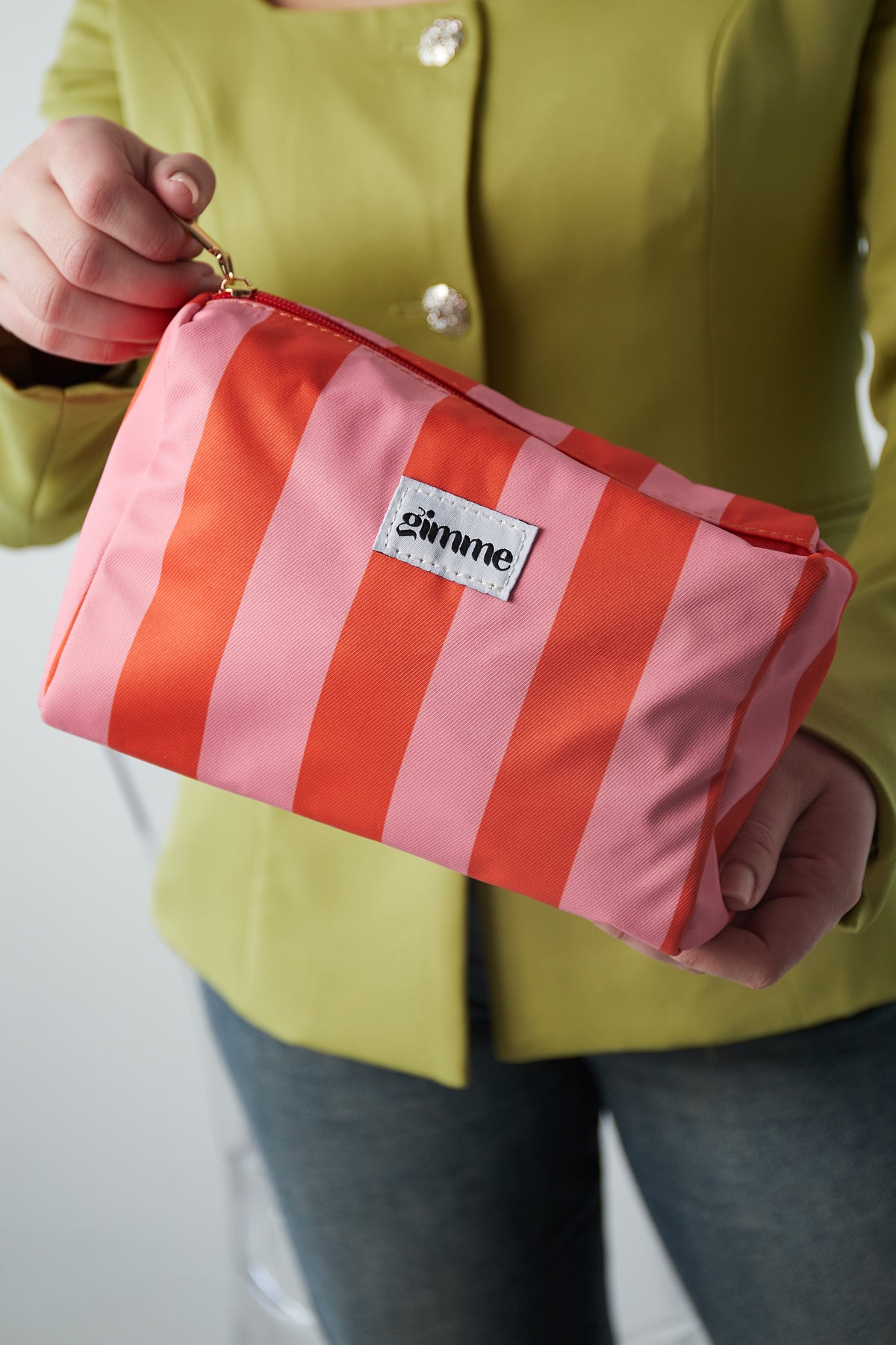 Tasche "Stripe" Grün/Rosa & Orange/Rosa