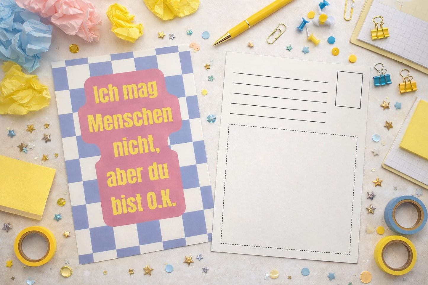 Postkarte "Ich mag Menschen nicht, aber"